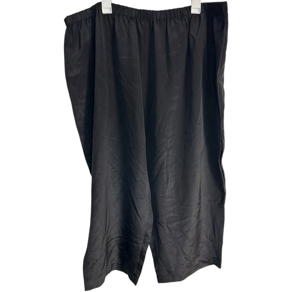 Vikki Vi 100% Silk Pull‎ On Wide Leg Crop Pant Size 3X elegant formal casual